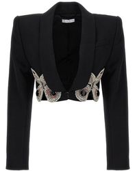 Area - Embroidered Butterfly Cropped Jackets - Lyst