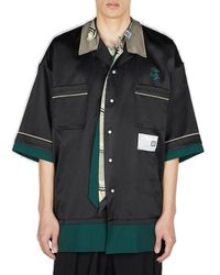 Maison Mihara Yasuhiro - Logo-patch Short-sleeved Bowling Shirt - Lyst