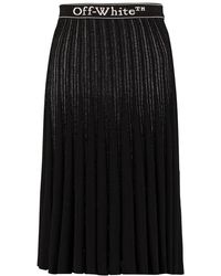 Off-White c/o Virgil Abloh Logo Band Lurex Pleated Skirt - Black