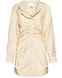 Isabel Marant - Coral Check Silk And Cotton Dress - Lyst