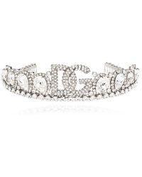 Dolce & Gabbana - Crystal-embellished Tiara Headband - Lyst