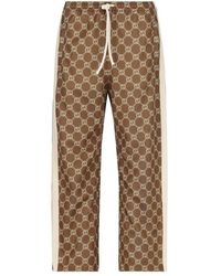 Gucci Interlocking G Snap Buttoned Jogging Pants - Natural