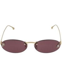 Fendi - First Crystal Oval Sunglasses - Lyst