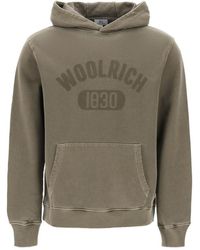 Woolrich - Hooded Sweatshirt With Faded Logo - Lyst