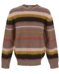 Etro - Stripe Fluffy Knit Sweater - Lyst