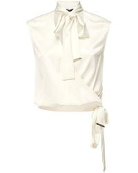 Guess - Tie Neck Sleeveless Top - Lyst