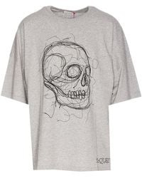 Alexander McQueen - Skull Printed Crewneck T-shirt - Lyst