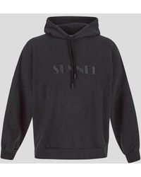 Sunnei - Logo Embroidered Drawstring Hoodie - Lyst