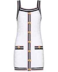 Balmain - Monogram Knit Mini Dress - Lyst