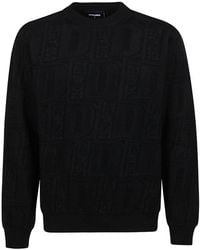 DSquared² - Logo Intarsia-knitted Crewneck Jumper - Lyst