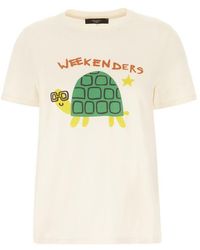 Weekend by Maxmara - Logo Printed Crewneck T-shirt - Lyst