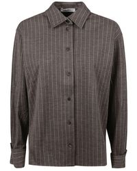 Max Mara - Striped Long-sleeved Shirt - Lyst