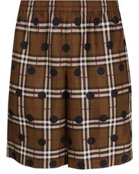 Burberry - Vintage Check Polka Dot Silk Shorts - Lyst