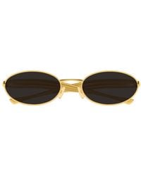 Bottega Veneta - Oval Frame Sunglasses - Lyst