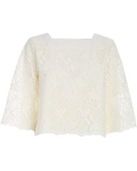 See By Chloé - Lace Blouse In Ivory Color - Lyst