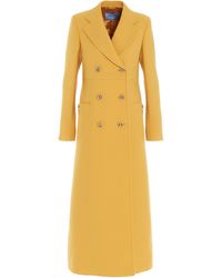 Prada Double Breasted Long-line Coat - Yellow
