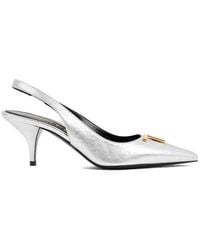 Tom Ford - Logo Plaque Pointed-toe Slingback Pumps - Lyst