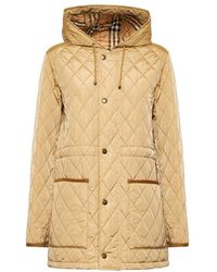 Burberry - Beige Nylon Bromley Quilted Parka - Lyst