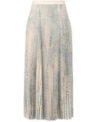 Balenciaga - Elastic Waist Pleated Midi Skirt - Lyst