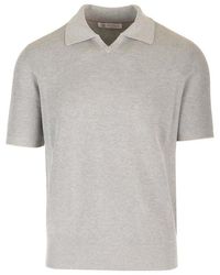 Brunello Cucinelli - Knitted Polo Shirt - Lyst