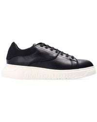 Emporio Armani - Panelled Lace-up Sneakers - Lyst