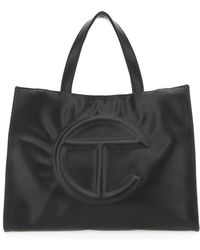 Telfar Logo Embossed Medium Tote Bag - Black