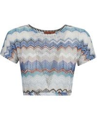 Missoni - Zigzag Woven Semi-sheer Cropped Top - Lyst