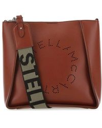 Stella McCartney - Brown Alter Nappa Stella Logo Crossbody Bag - Lyst