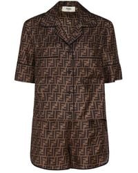 Fendi - Pajama Style Set With Short Sleeve Pajamas - Lyst