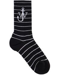 JW Anderson - Anchor Logo Intarsia Striped Socks - Lyst