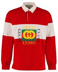 Gucci Logo Rugby Polo Shirt - Red