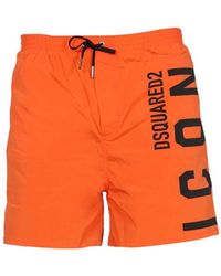 DSquared² Swimsuit With Logo Print - Orange