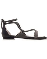 Fabiana Filippi - Ankle Strap Bead Embellished Sandals - Lyst