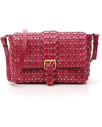 Flower Puzzle Shoulder Bag Red