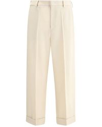 Valentino - Pleat Detailed Straight Leg Trousers - Lyst