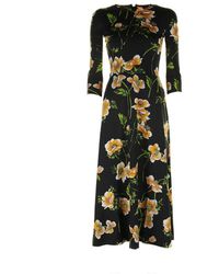 Balenciaga - Floral Printed Midi Dress - Lyst