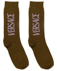 Versace - Logo Intarsia-knitted Socks - Lyst
