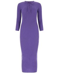 Moschino - Ribbed Knitted Midi Dress - Lyst