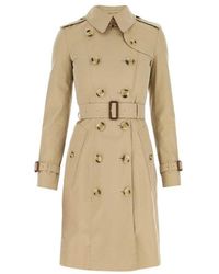 Burberry Cappuccino Cotton Trench Coat Beige - Natural