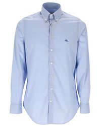 Etro - Logo Embroidered Button-up Shirt - Lyst
