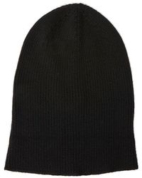 Rick Owens Ribbed Knit Beanie Hat - Black