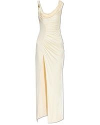 Versace - Medusa Head Logo Plaque Side-slit Maxi Dress - Lyst