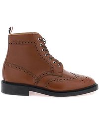 Thom Browne - Brogue Detailed Ankle Boots - Lyst