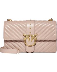 Pinko Classic Love Icon Quilted Crossbody Bag - Pink