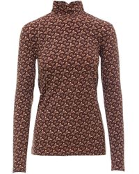 Burberry Monogram Printed Turtleneck Top - Brown