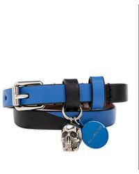 Alexander McQueen - Double Wrap Leather Bracelet - Lyst
