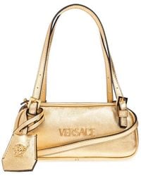 Versace - Metallic Leather Shoulder Bag - Lyst
