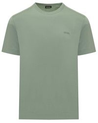 Zegna - Pure Cotton T-Shirt - Lyst