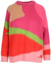 MSGM - Colour-block Knitted Sweater - Lyst
