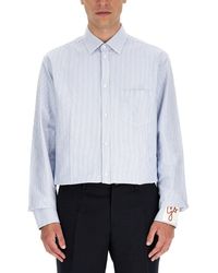 Golden Goose - Deluxe Brand White And Blue Striped Shirt - Lyst